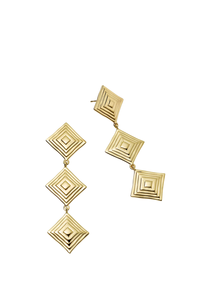 Daisy London gold drop earrings, imported from the UK