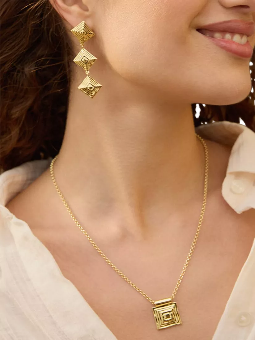 Daisy London gold drop earrings, imported from the UK