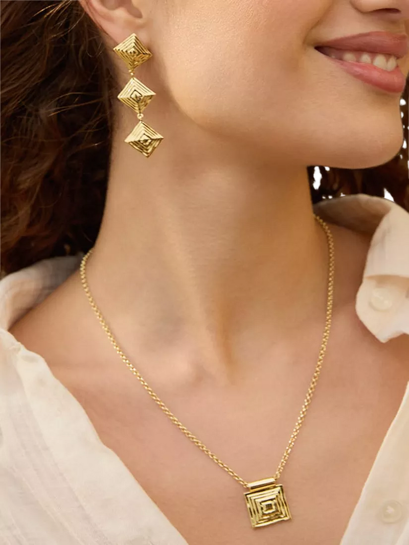 Daisy London gold drop earrings, imported from the UK