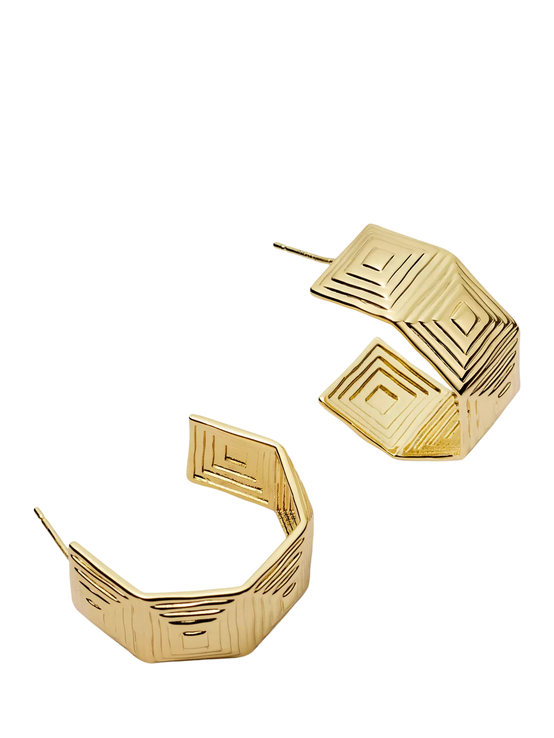Daisy London gold plated hoop earrings, UK version