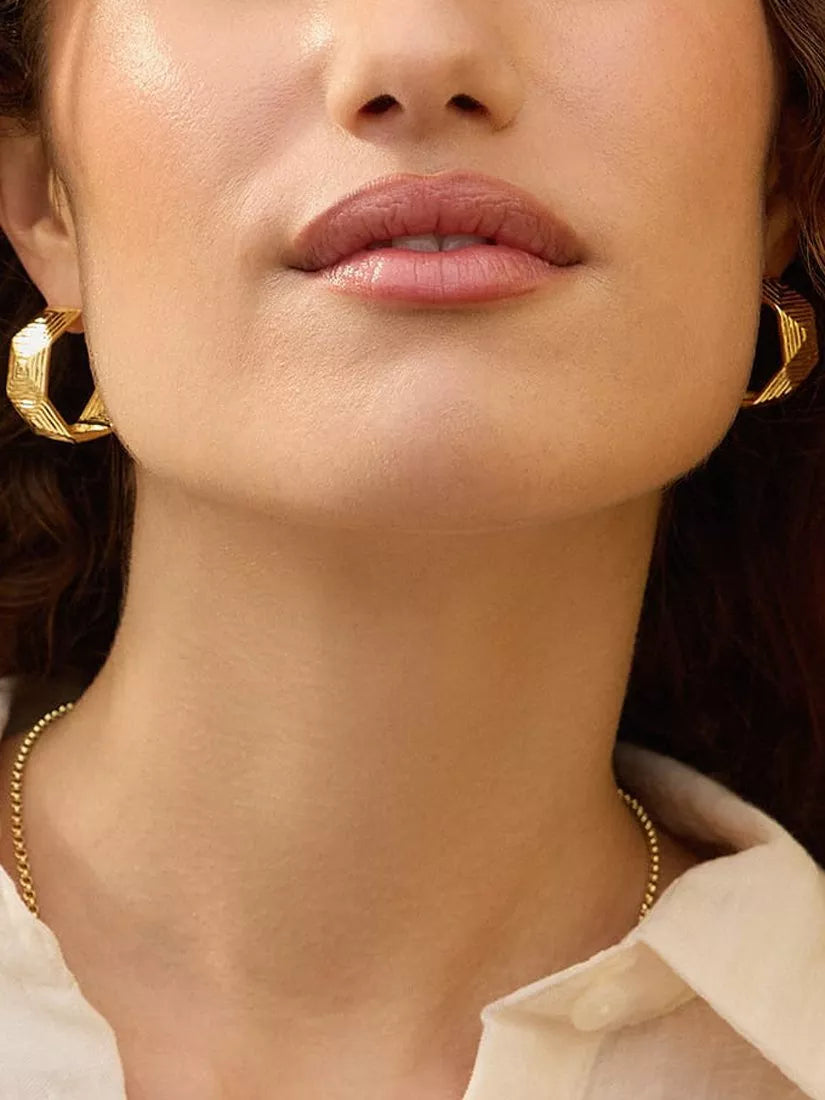 Daisy London gold plated hoop earrings, UK version