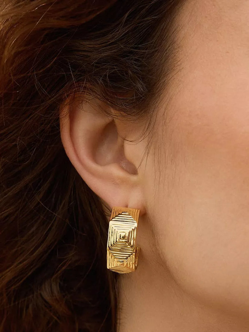 Daisy London gold plated hoop earrings, UK version
