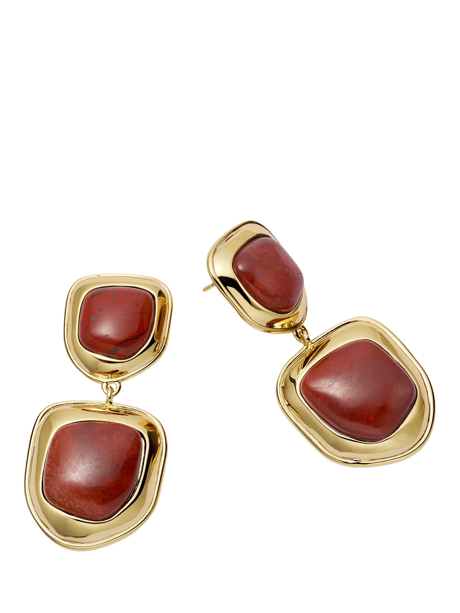 Daisy London Away That Day gold jasper stud earrings, imported from the UK