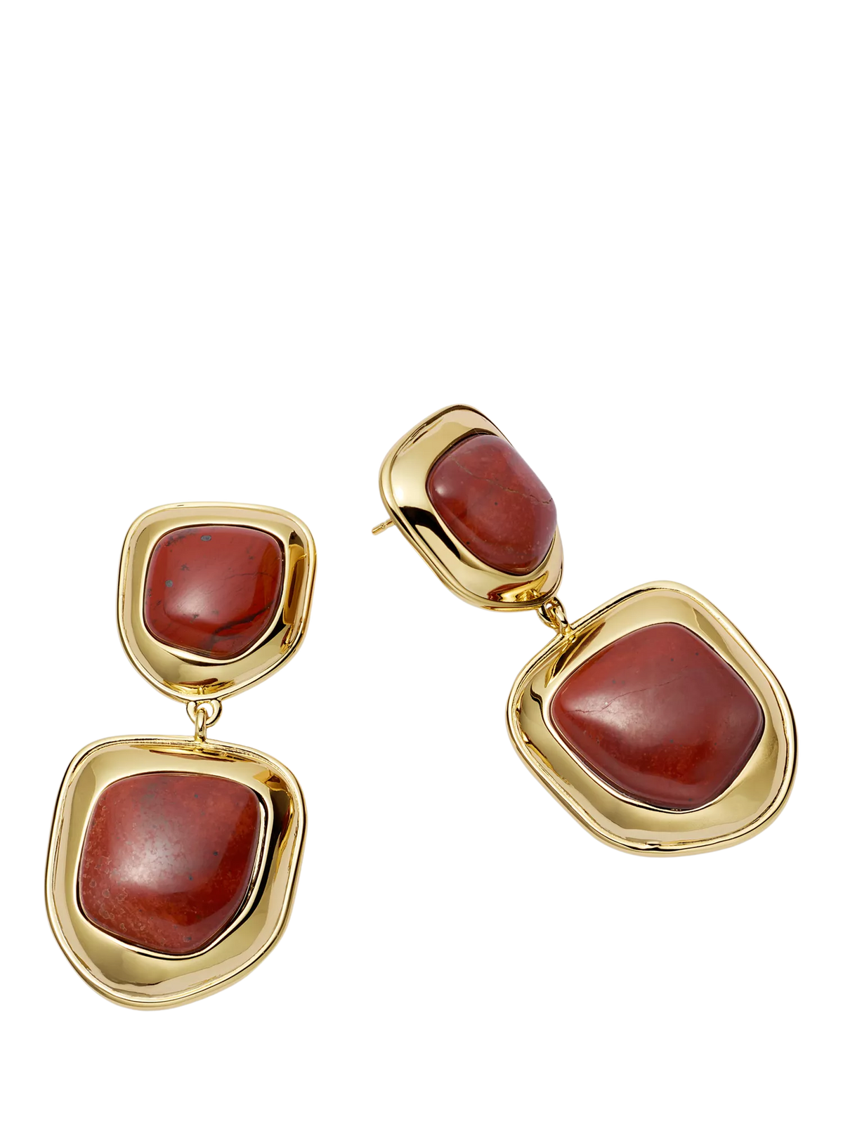Daisy London Away That Day gold jasper stud earrings, imported from the UK