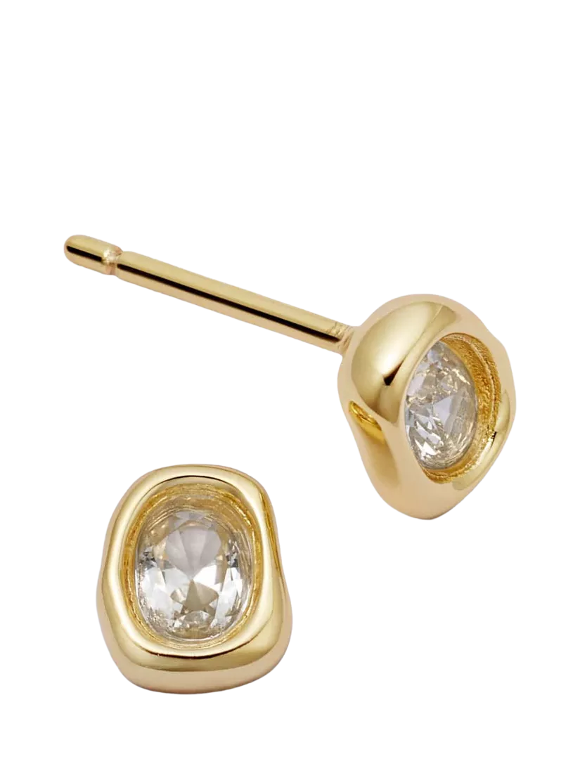 Daisy London Estee Sapphire Stud Earrings Gold 5mm UK version