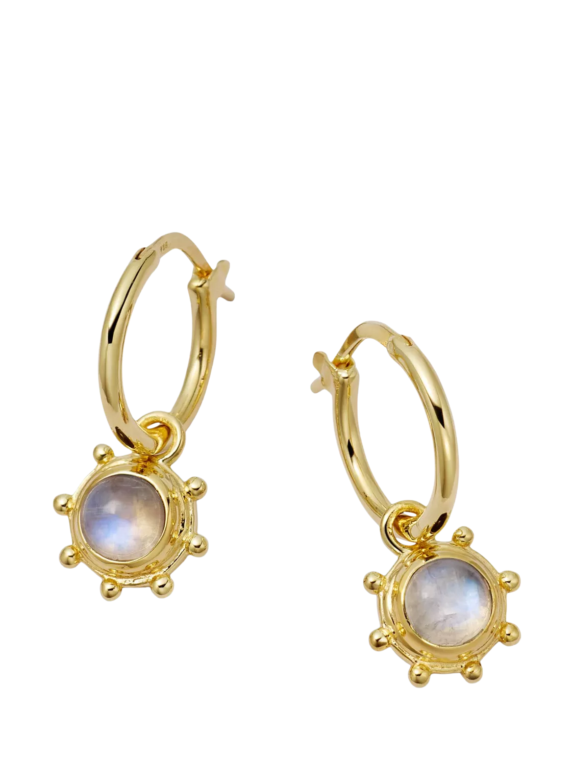 Daisy London moonstone drop earrings gold plated, imported from the UK
