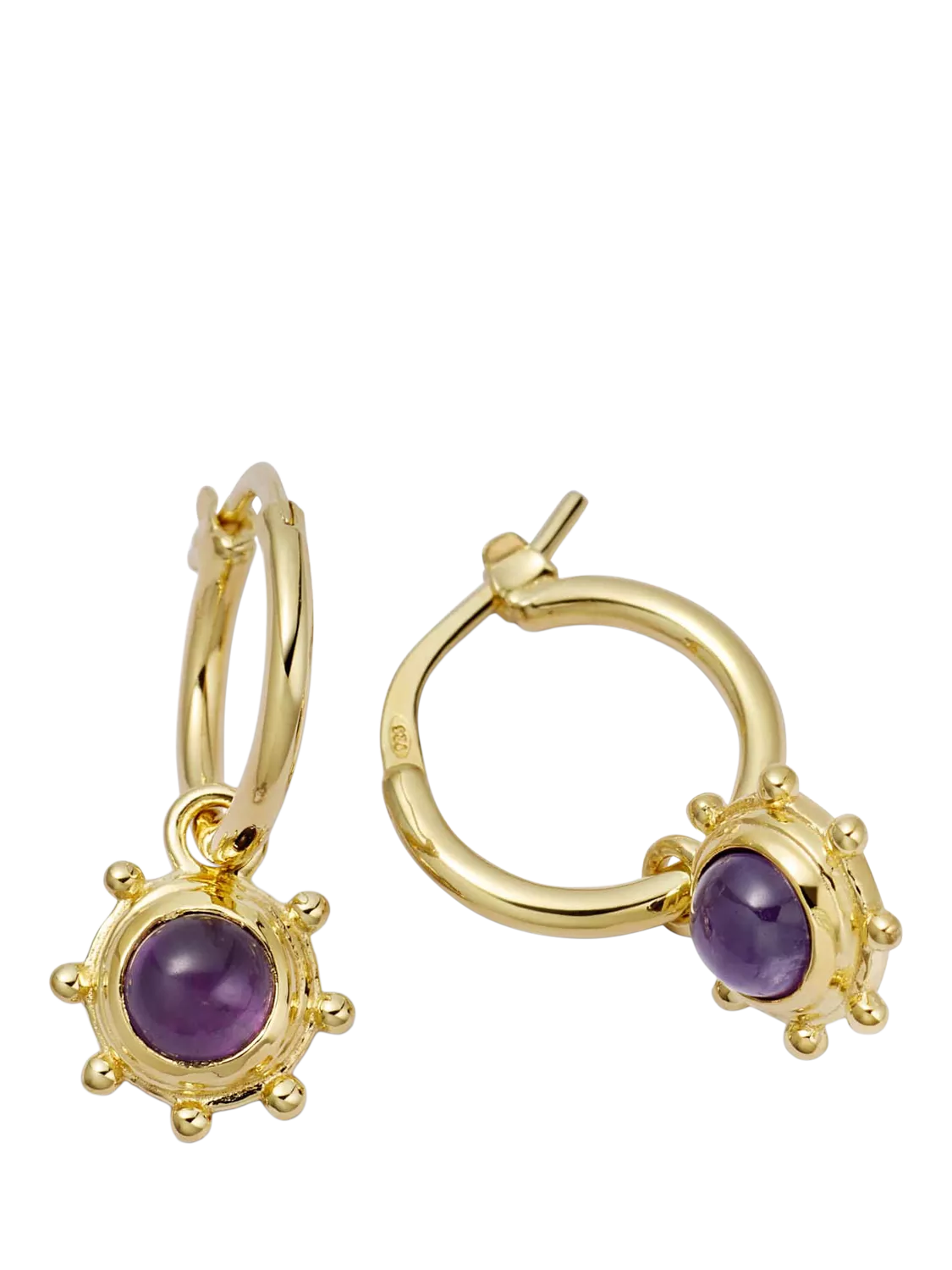 Daisy London Amethyst Drop Earrings, Gold
