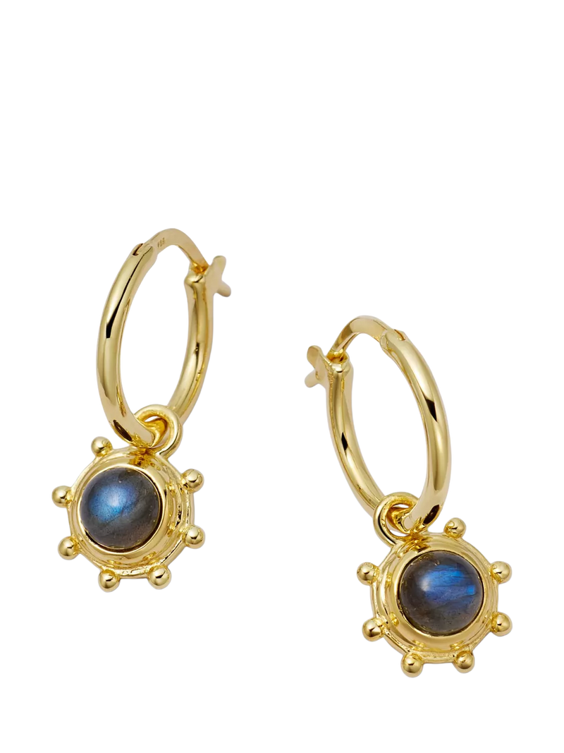 Daisy London labradorite drop earrings gold plated, UK version