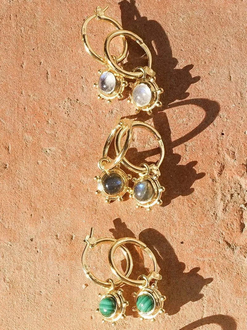 Daisy London labradorite drop earrings gold plated, UK version