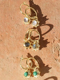 Daisy London labradorite drop earrings gold plated, UK version
