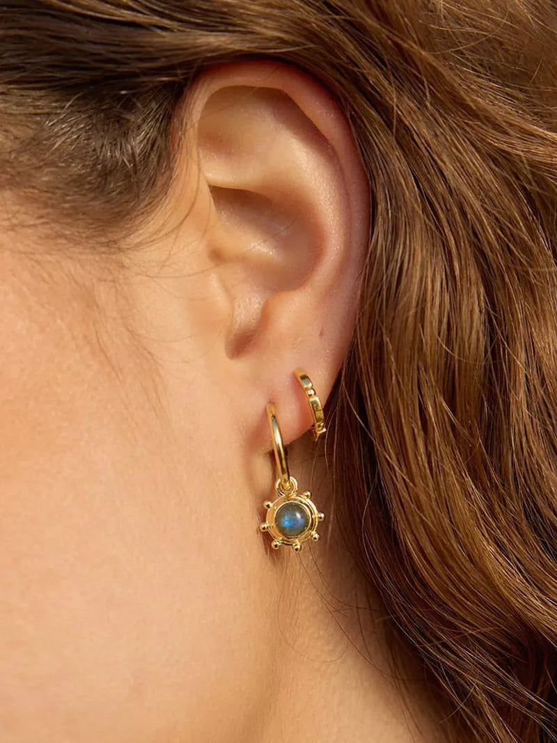 Daisy London labradorite drop earrings gold plated, UK version