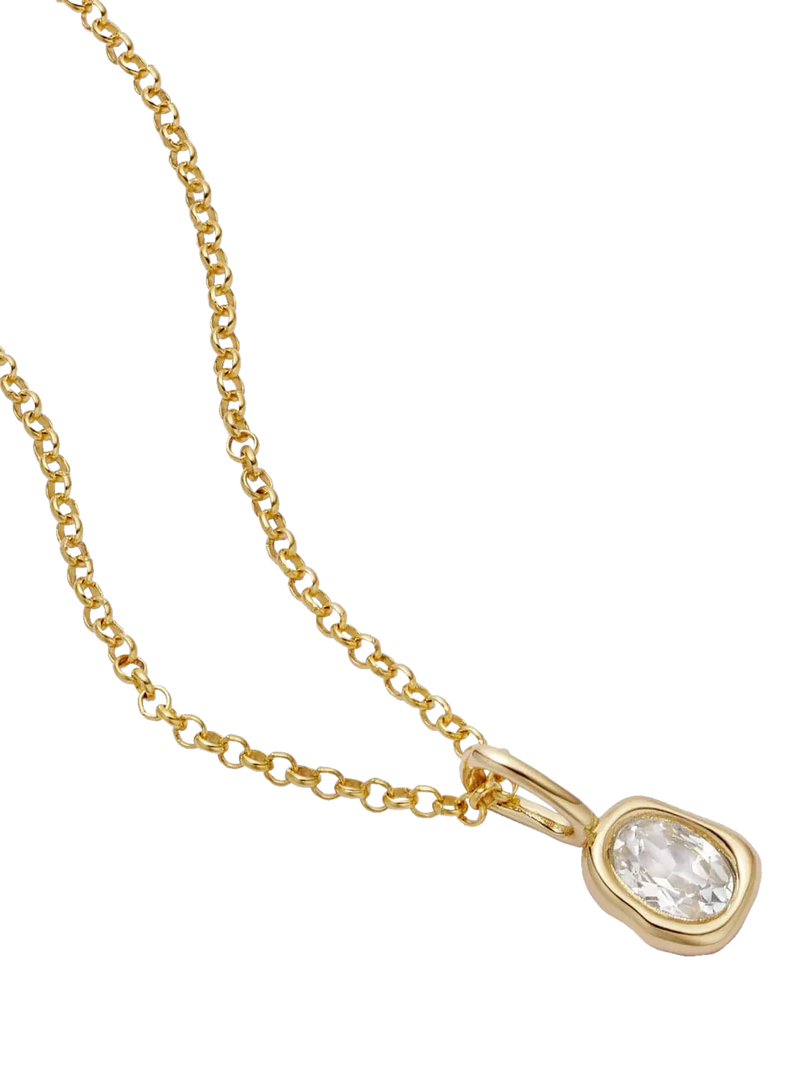 Daisy London Estee pendant necklace gold lab-grown sapphire - British product