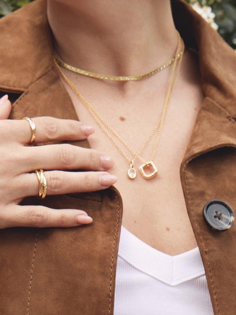 Daisy London Estee pendant necklace gold lab-grown sapphire - British product