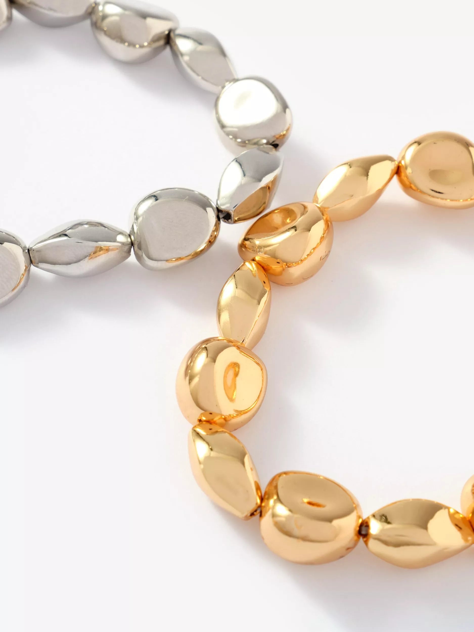 Mint Velvet beaded bracelet set gold silver, imported from the UK