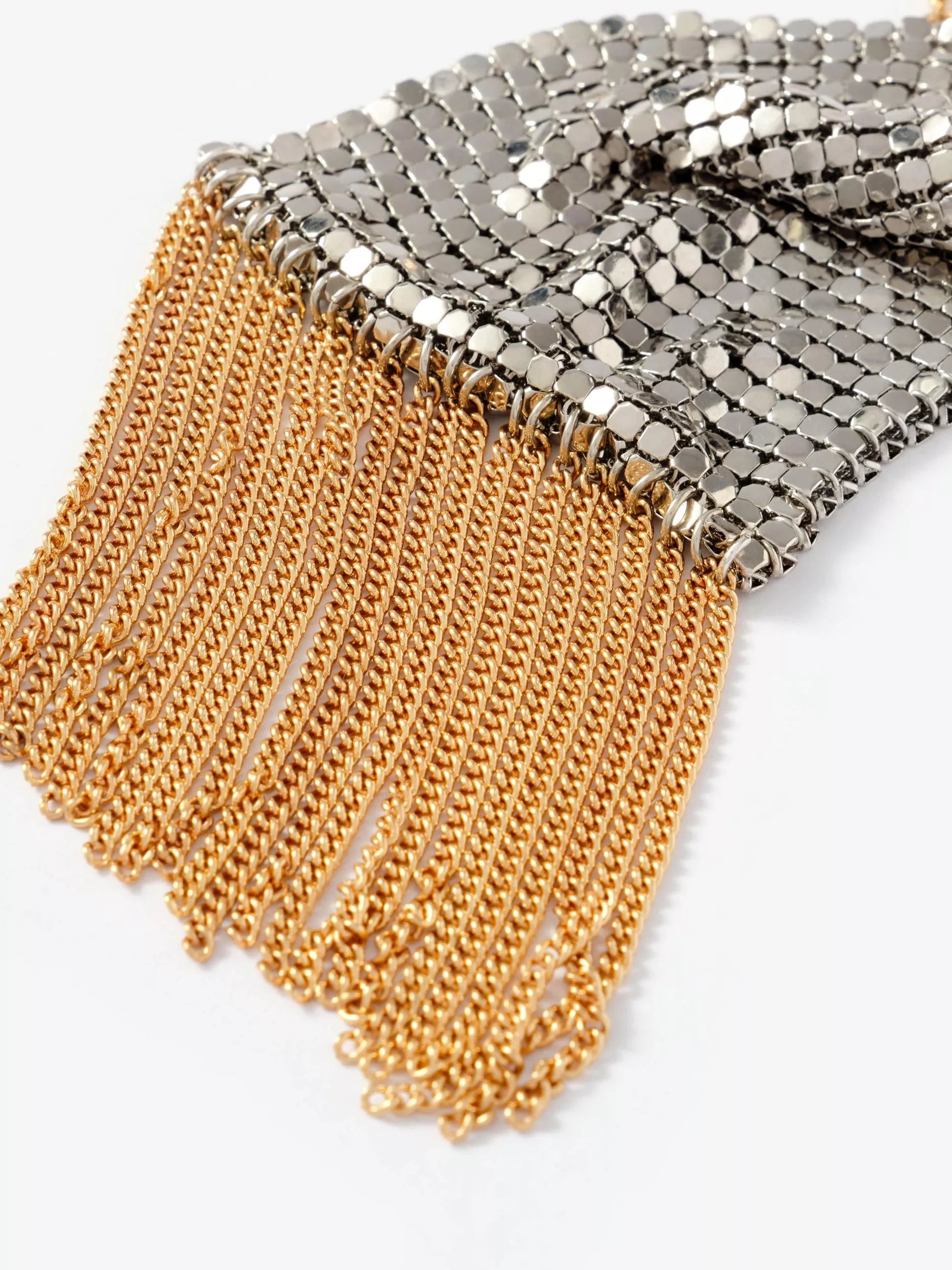 Mint Velvet fringe necklace in gold and silver - British product