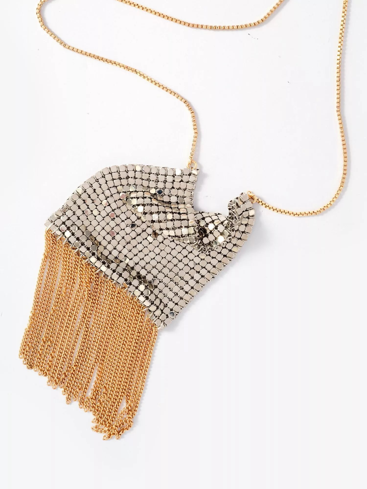 Mint Velvet fringe necklace in gold and silver - British product