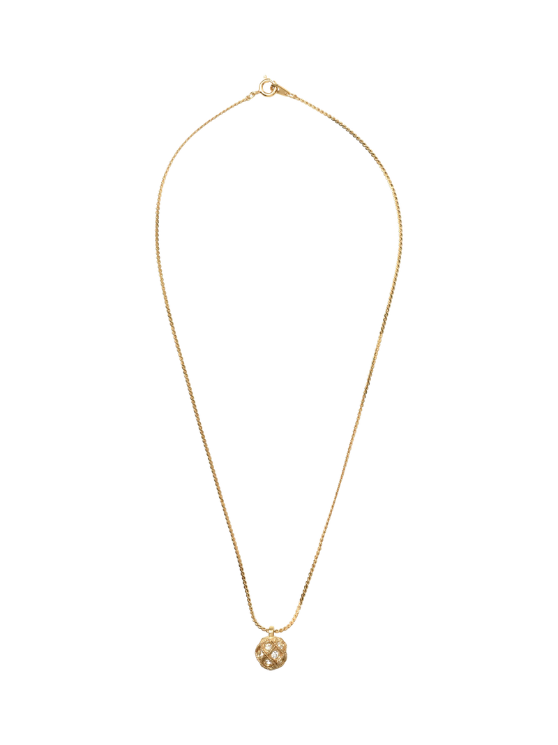 Eclectica vintage ball pendant gold 40cm chain - British product
