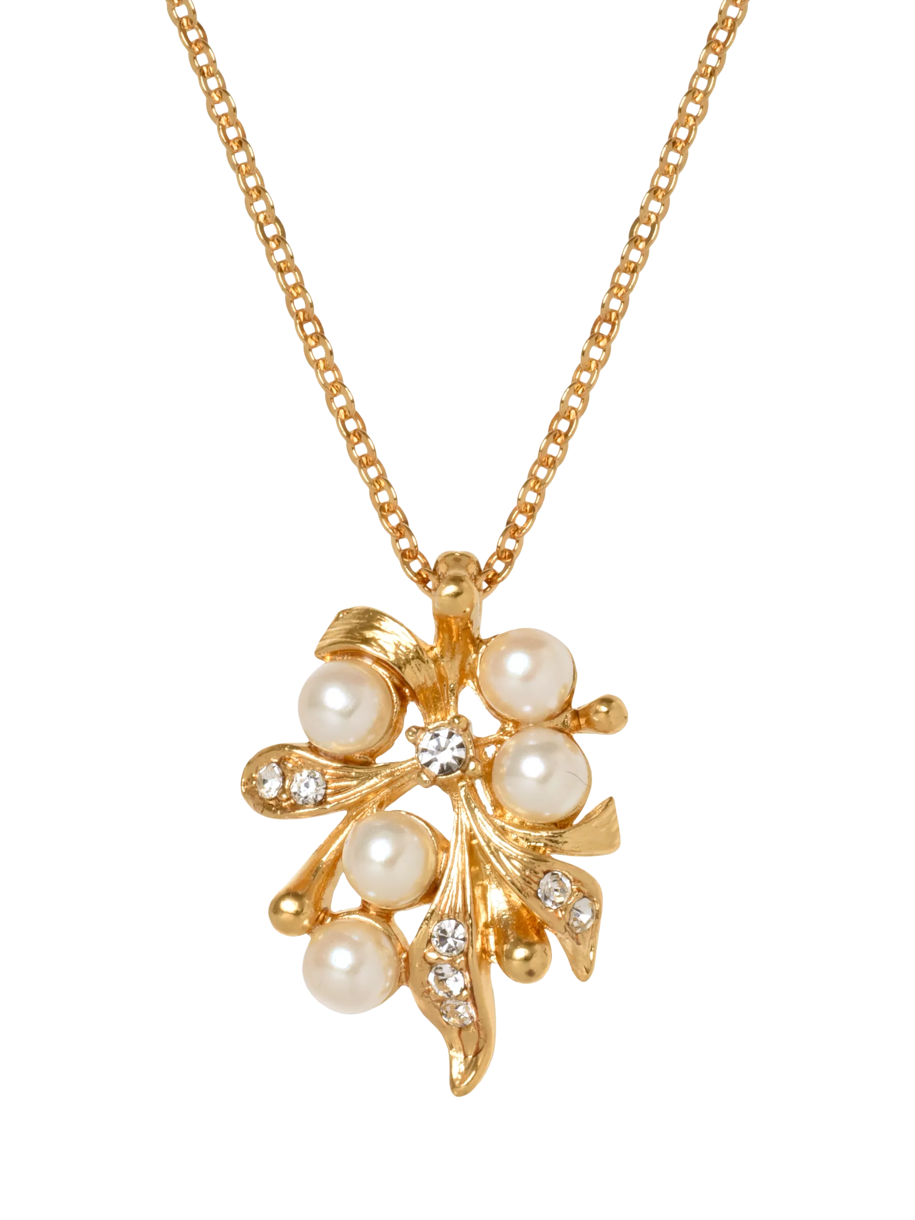Eclectica vintage pearl and crystal pendant 40cm, UK version