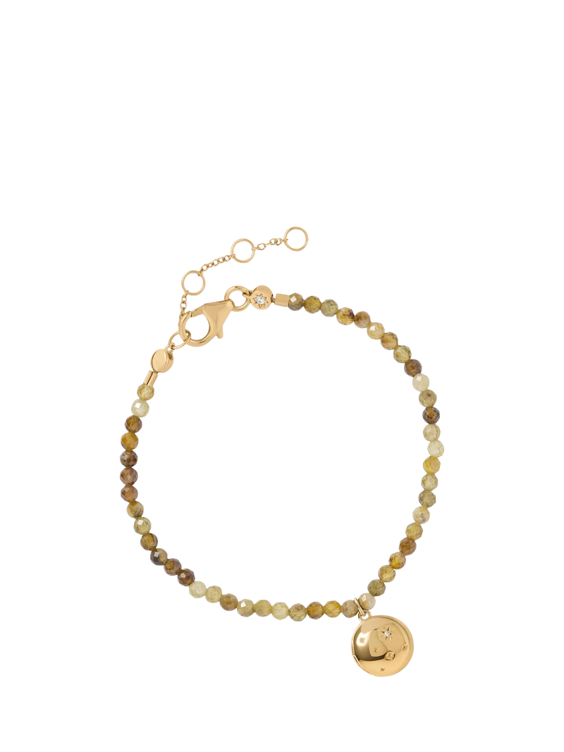 Astley Clarke tiny star locket bracelet green garnet (British brand)