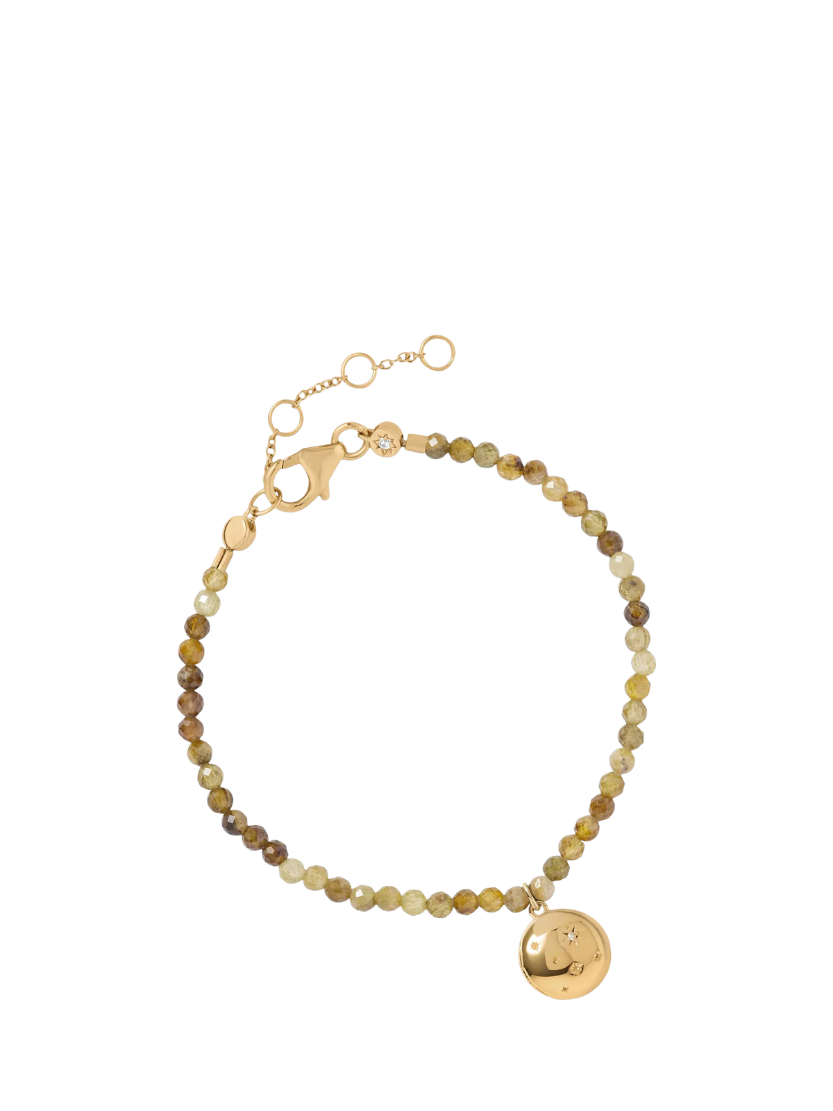 Astley Clarke tiny star locket bracelet green garnet (British brand)