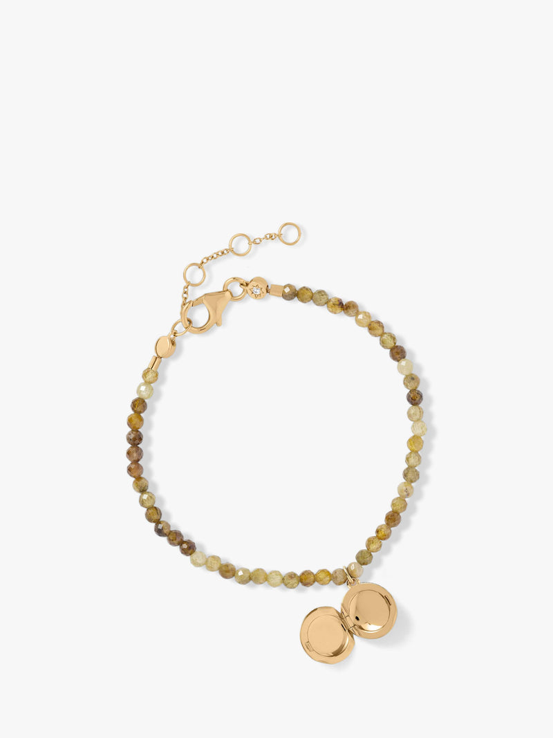 Astley Clarke tiny star locket bracelet green garnet (British brand)