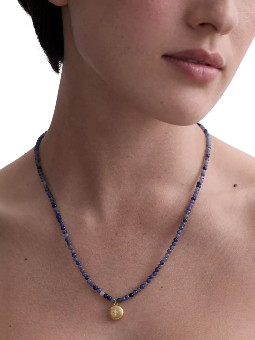 Astley Clarke blue aventurine mini locket necklace - British product