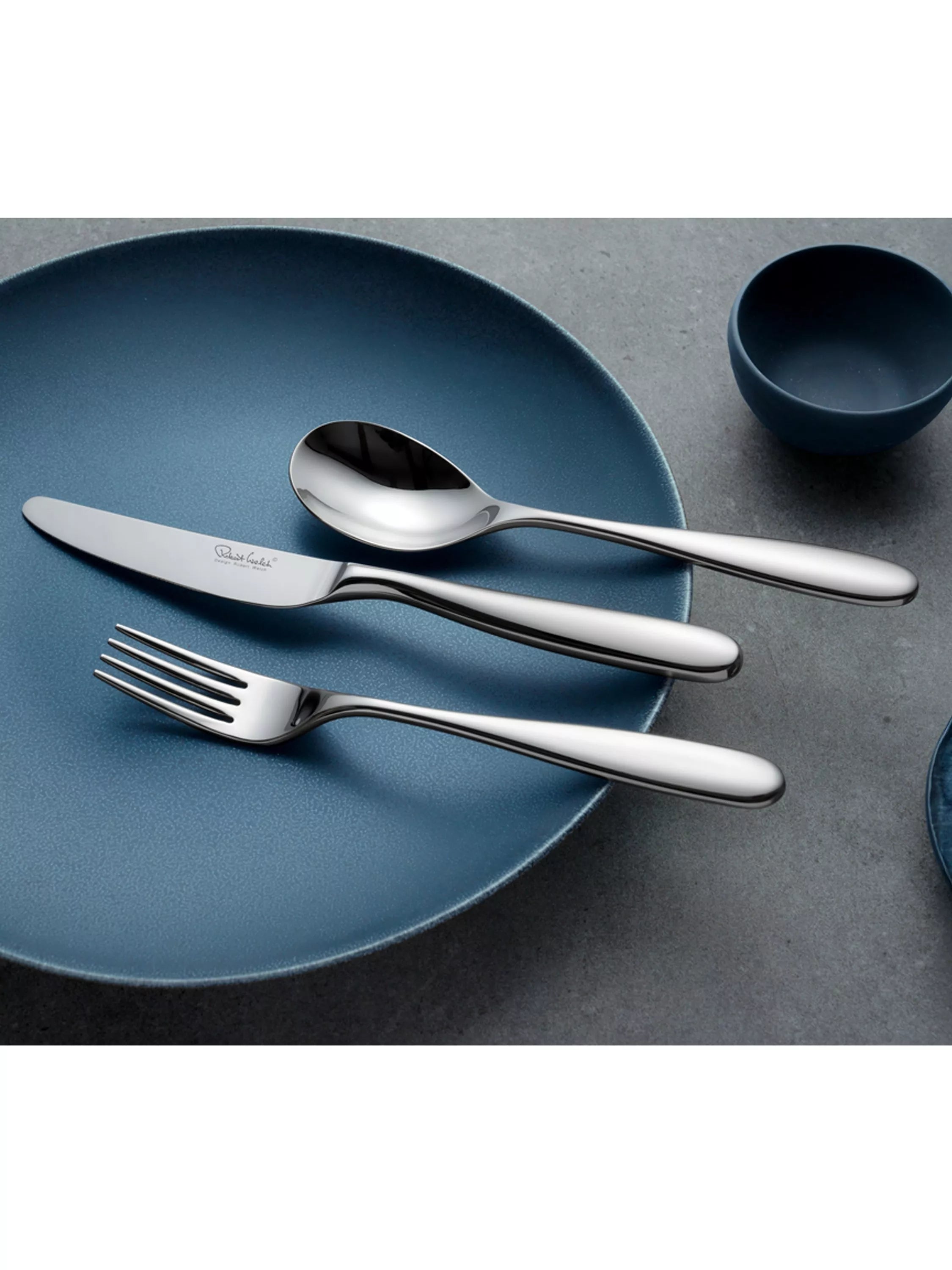 Robert Welch Stanton Bright stainless steel pastry fork, imported from the UK