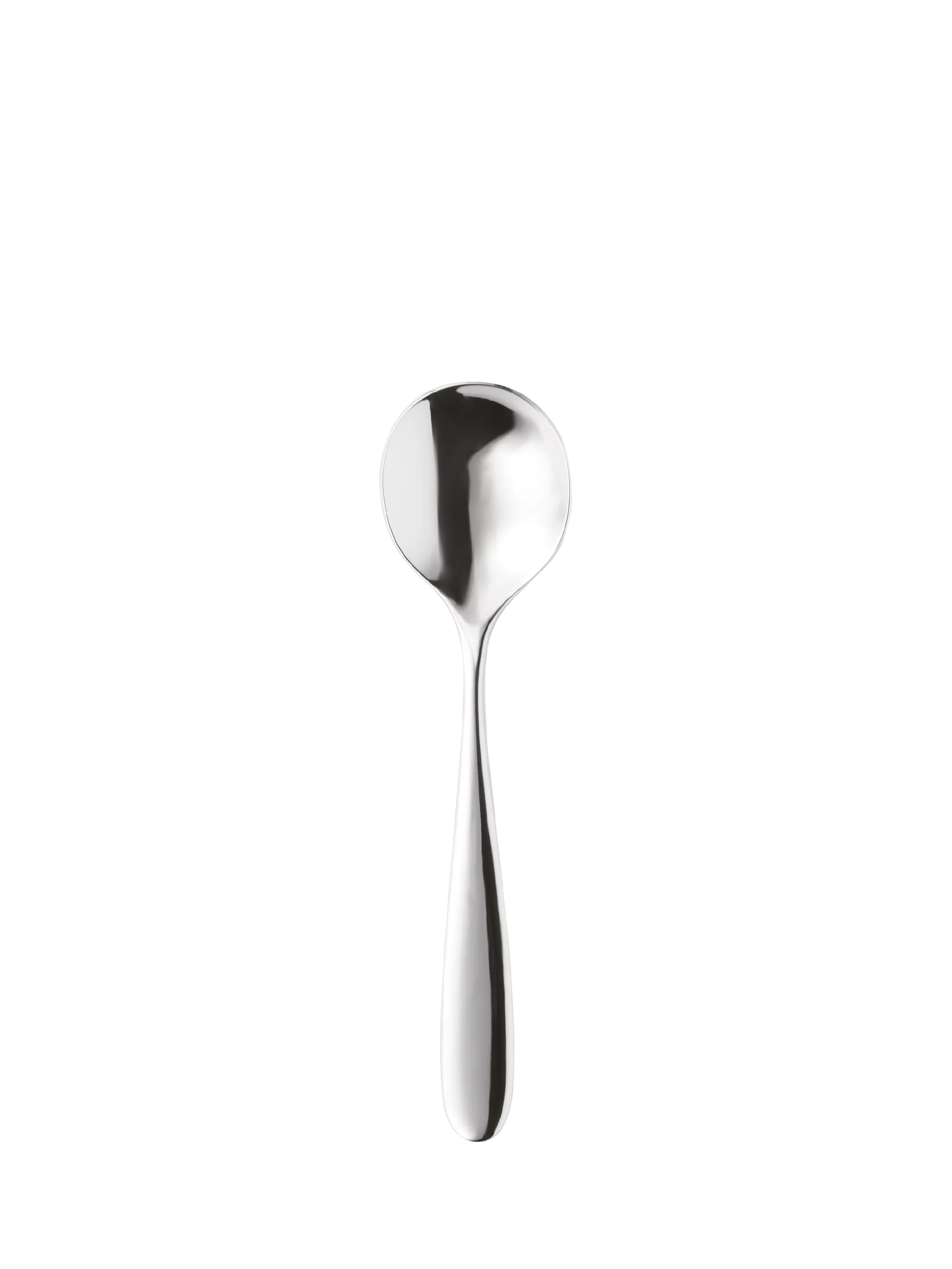 Robert Welch Stanton Bright round bowl soup spoon, imported from the UK