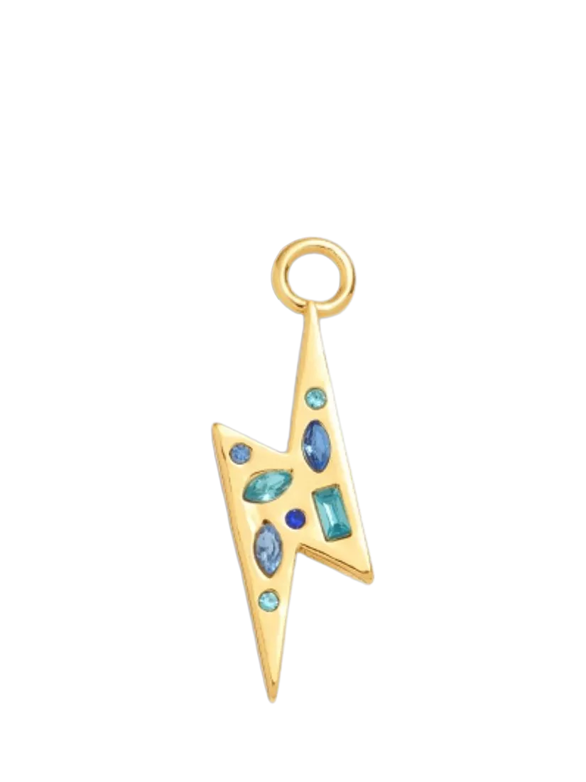 frkl crystal lightning bolt charm gold blue, UK version