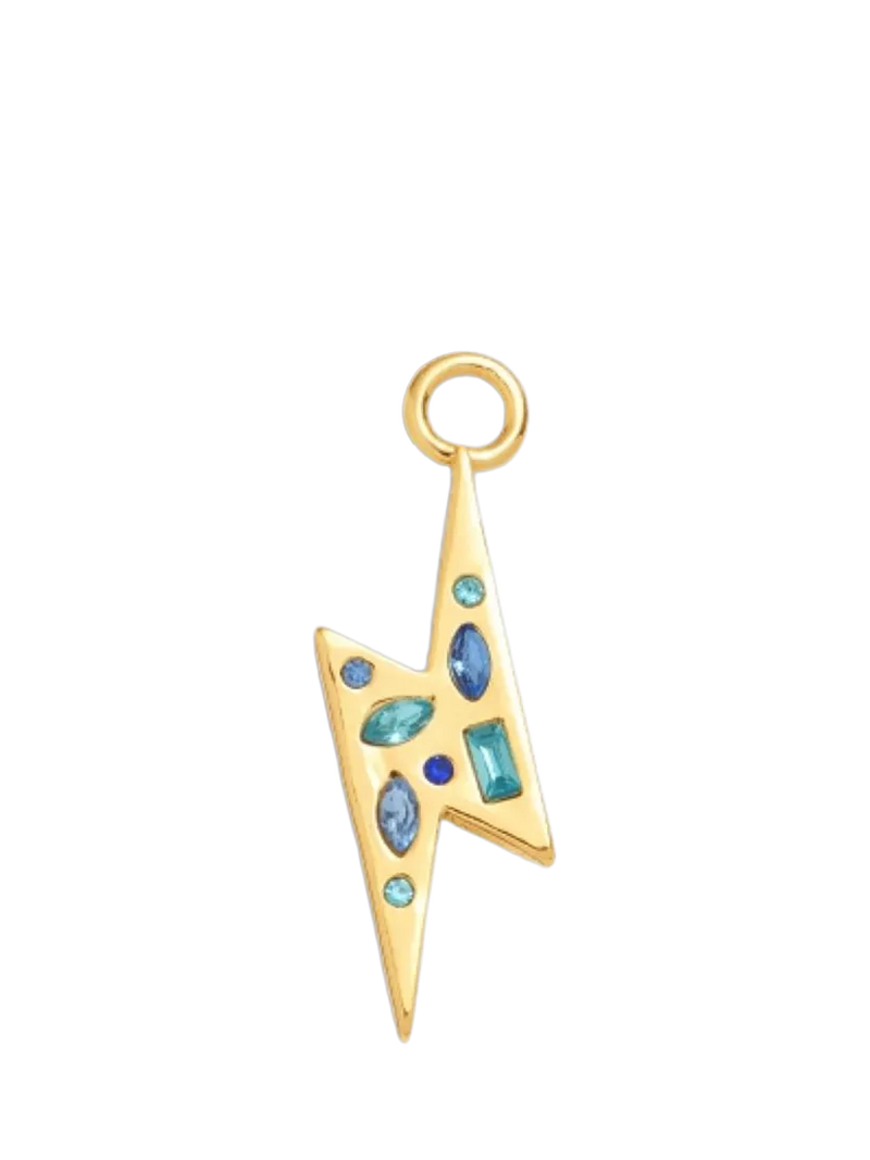 frkl crystal lightning bolt charm gold blue, UK version