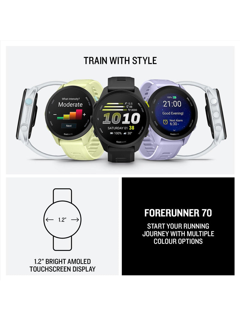 Garmin Forerunner 70 GPS running smartwatch black 42mm, UK version