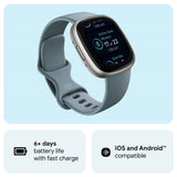 Fitbit smart watch Versa 4 Waterfall Blue 40mm, UK version