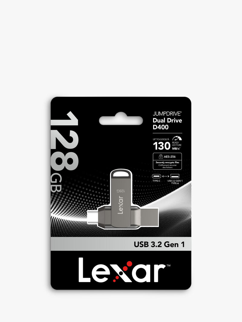 Lexar 128GB dual drive USB flash drive (British brand)