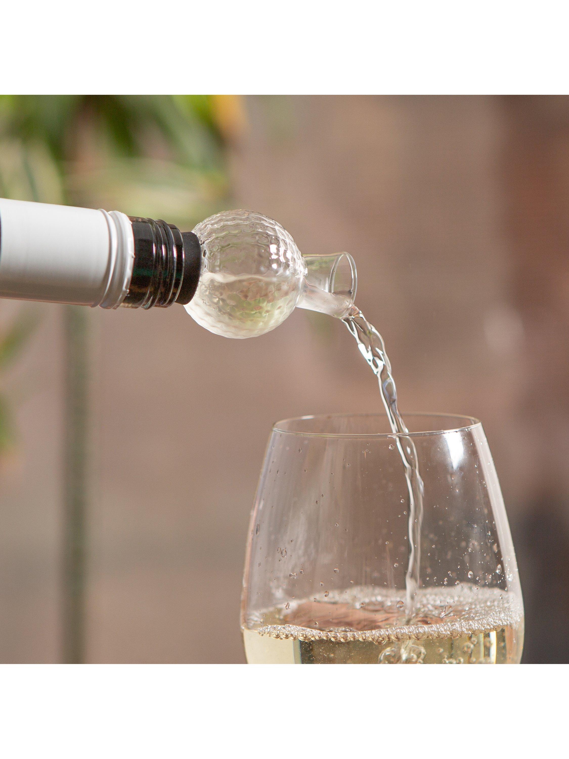 Kikkerland golf wine aerator glass ball with stopper - British product