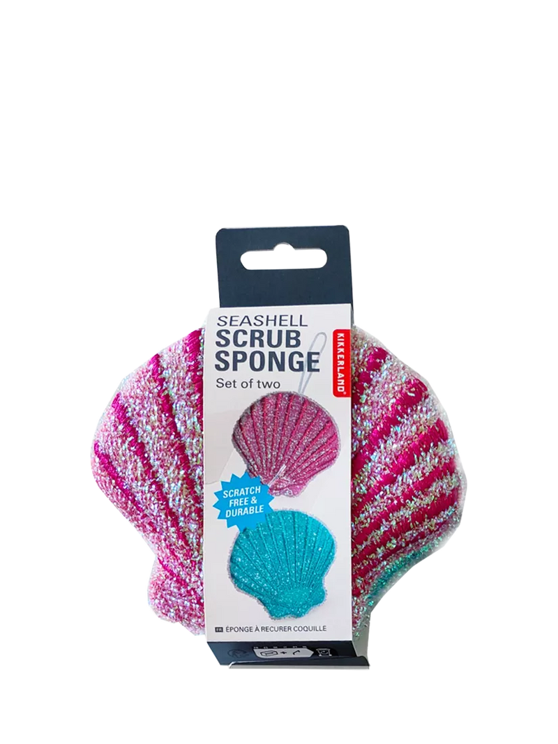 Kikkerland seashell scrub sponge pack of 2 - British product