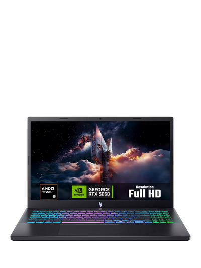 John Lewis Acer Nitro V15 Gaming Laptop, AMD Ryzen 5, 16GB RAM, 512GB SSD, RTX 5060, 15.6 Full HD, Black- Buy online at McGrocer