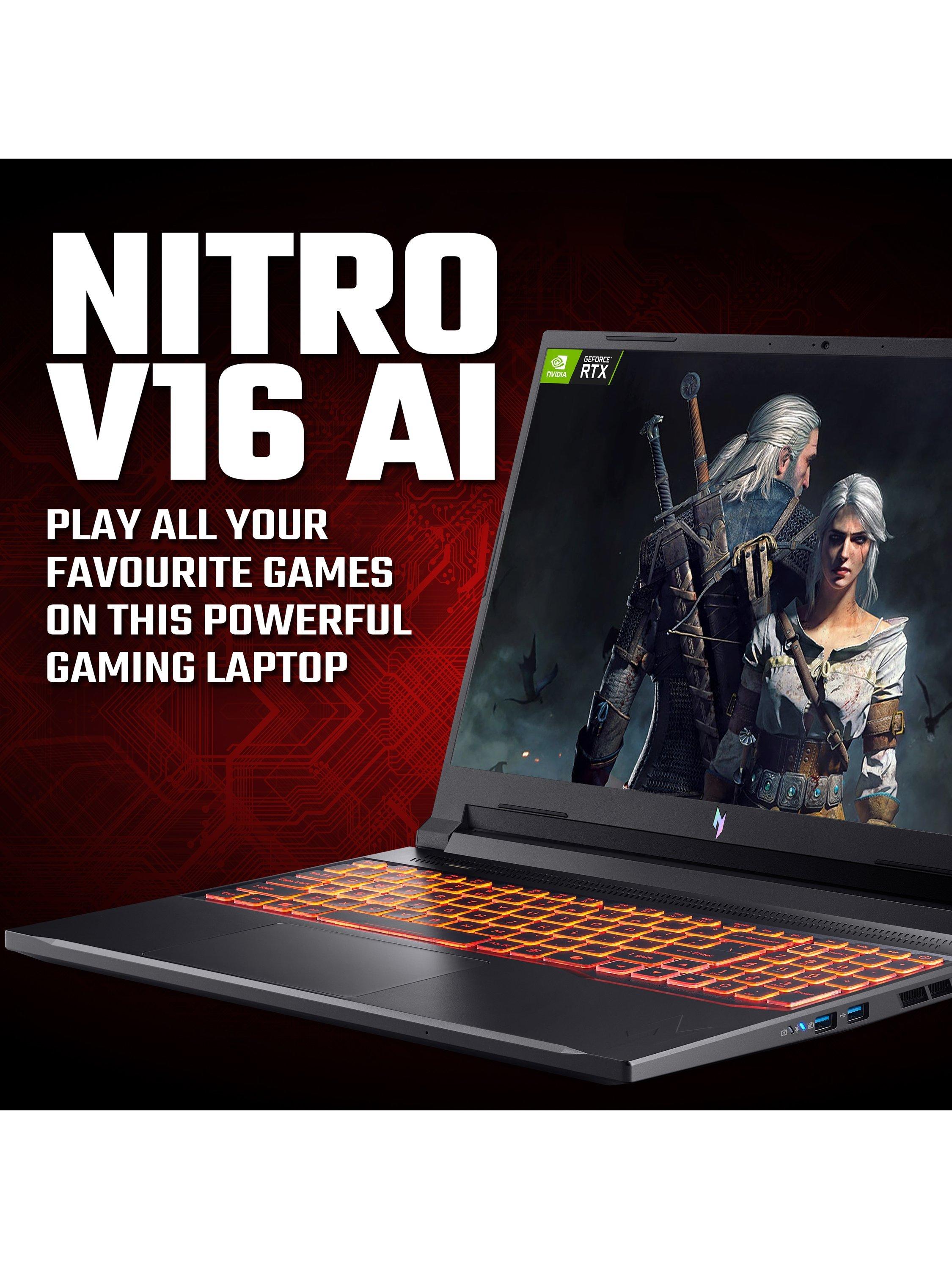 Acer Nitro V16 AI gaming laptop black (British brand)