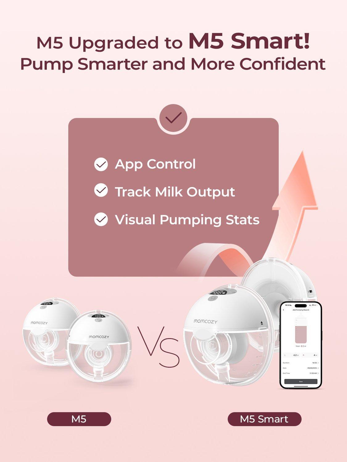 Momcozy M5 Smart wearable breast pump grey (British brand)