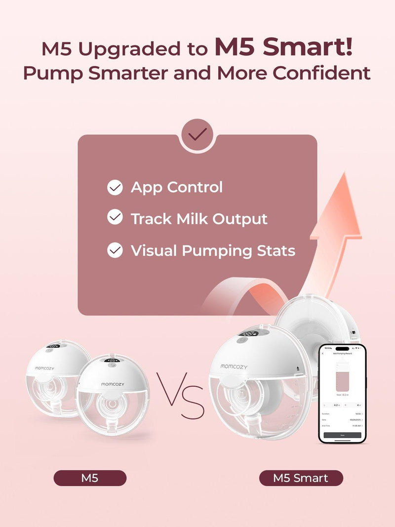 Momcozy M5 Smart wearable breast pump grey (British brand)