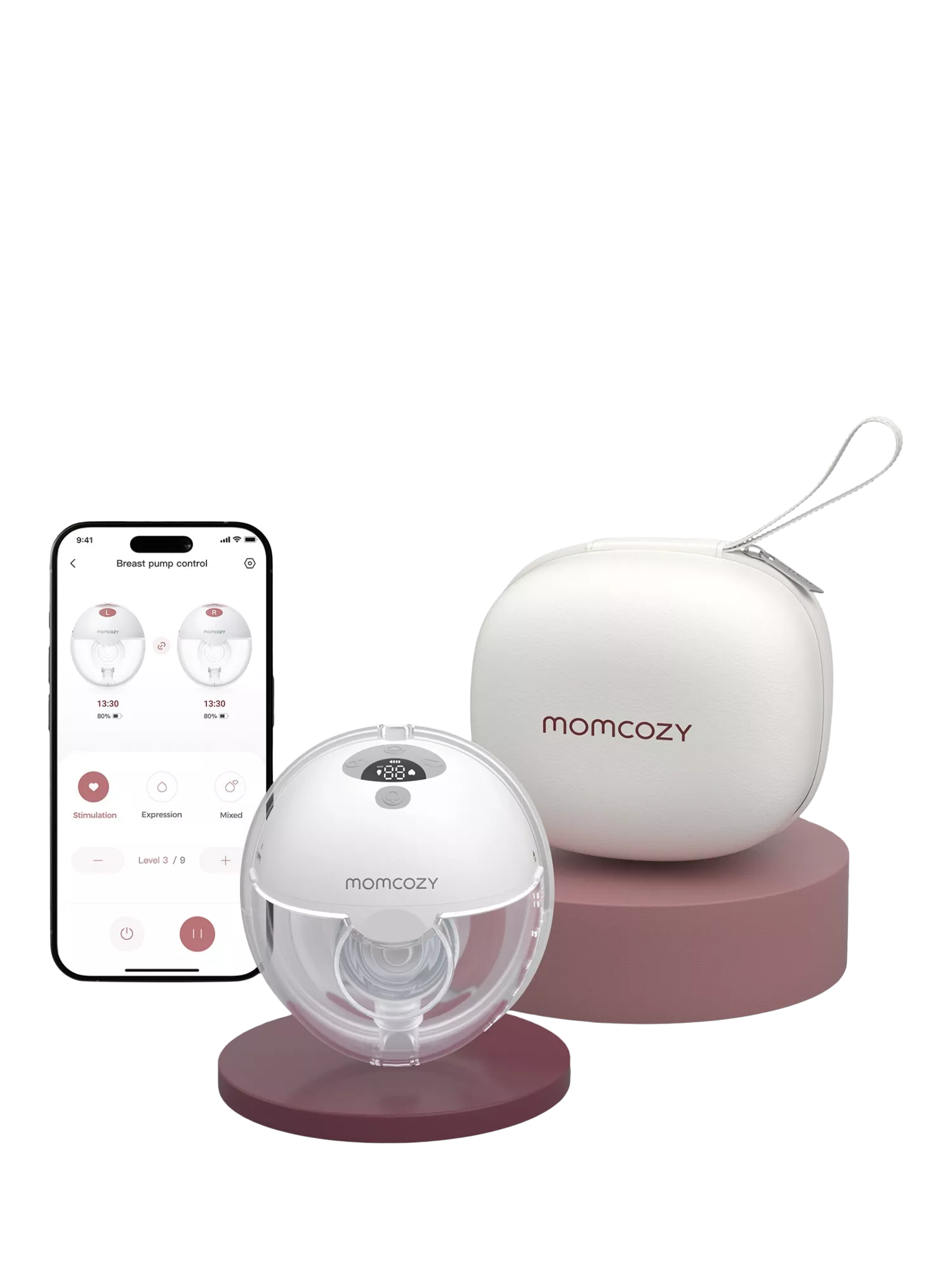 Momcozy M5 Smart wearable single electric breast pump, grey, imported from the UK