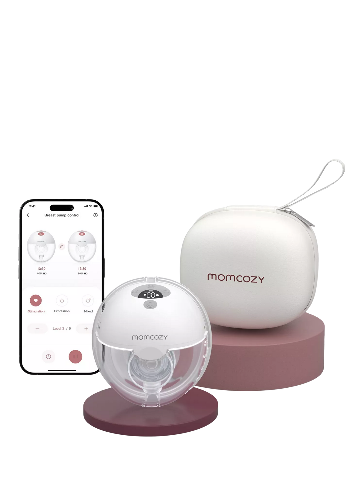 Momcozy M5 Smart wearable single electric breast pump, grey, imported from the UK