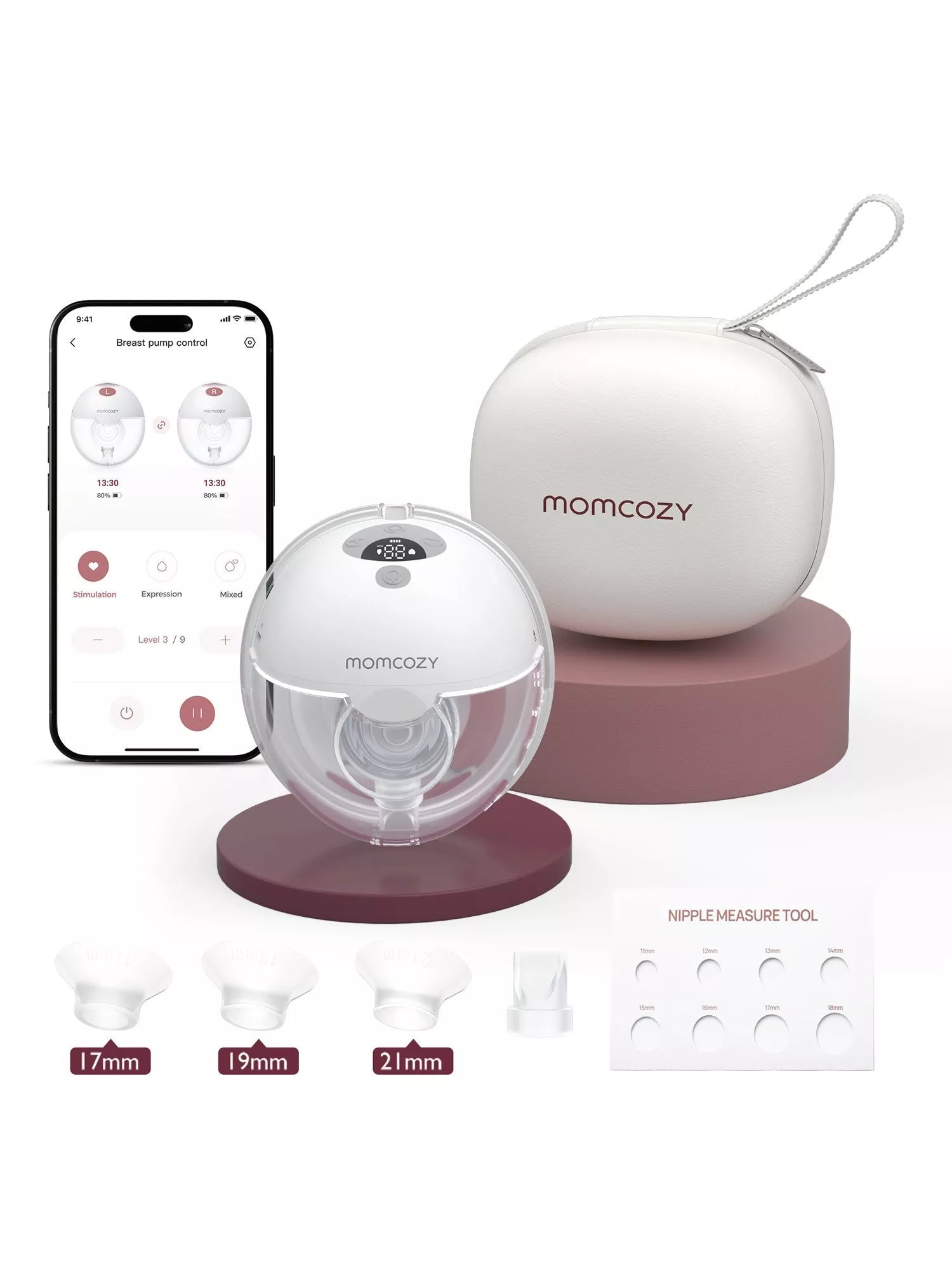 Momcozy M5 Smart wearable single electric breast pump, grey, imported from the UK