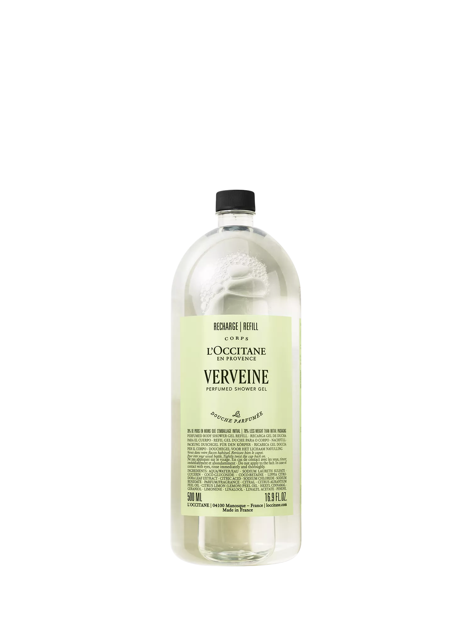 L'Occitane Verbena shower gel refill 500ml, imported from the UK