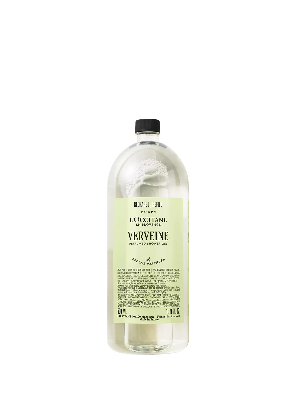 L'Occitane Verbena shower gel refill 500ml, imported from the UK