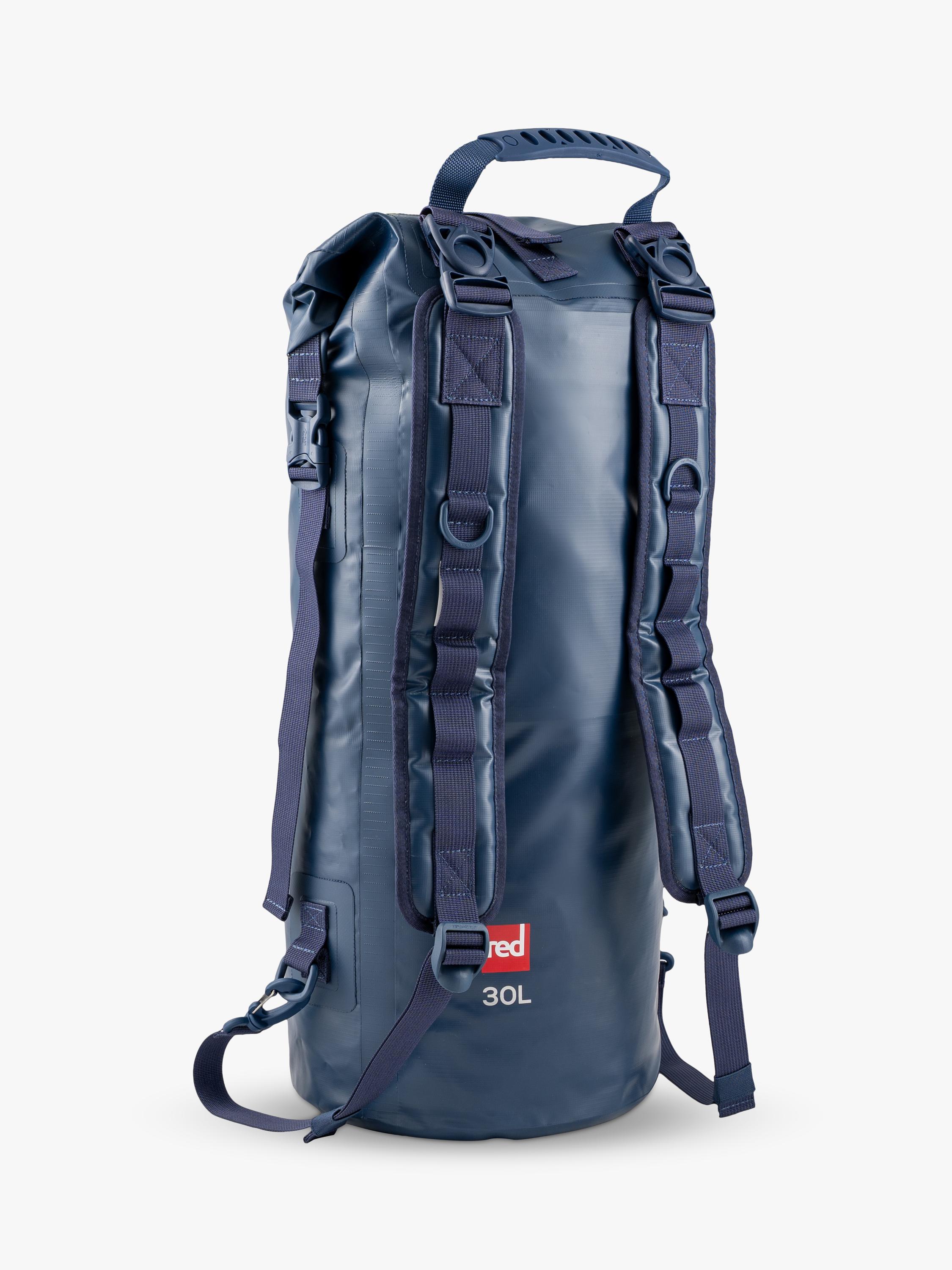 Red 30L waterproof roll top dry bag, British product