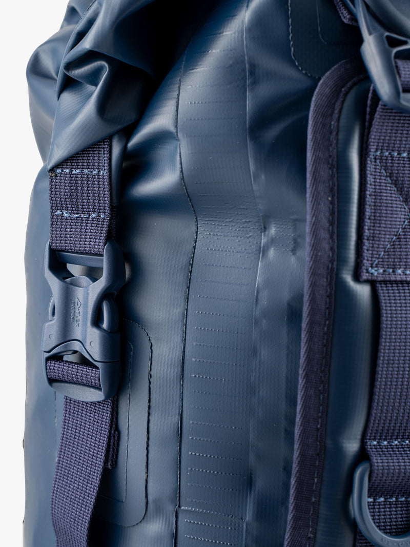 Red 30L waterproof roll top dry bag, British product