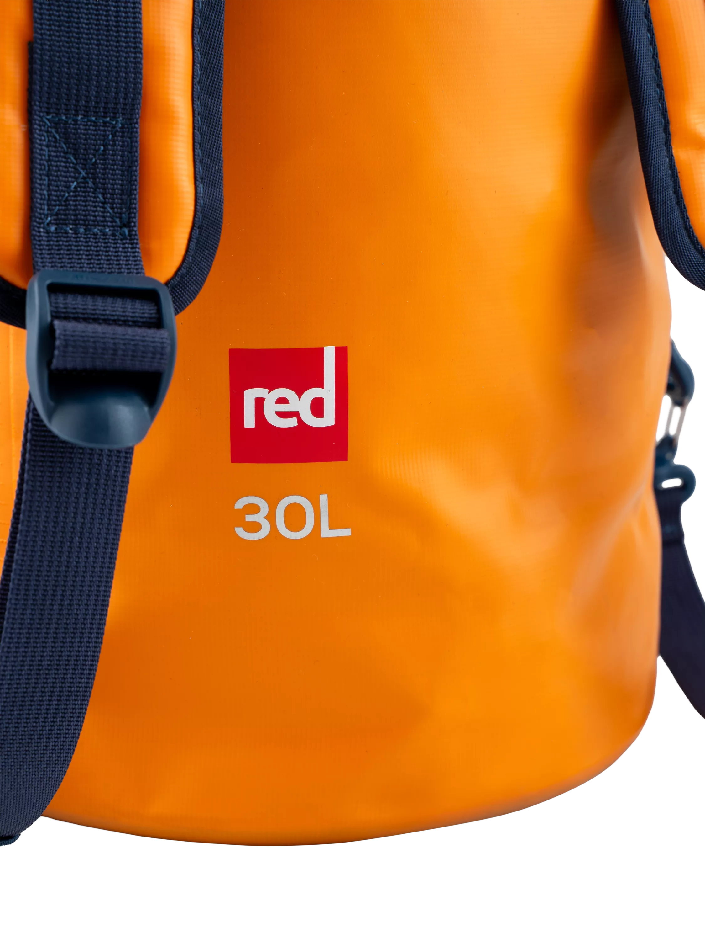 Red 30L waterproof roll top dry bag, British product