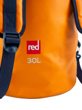 Red 30L waterproof roll top dry bag, British product