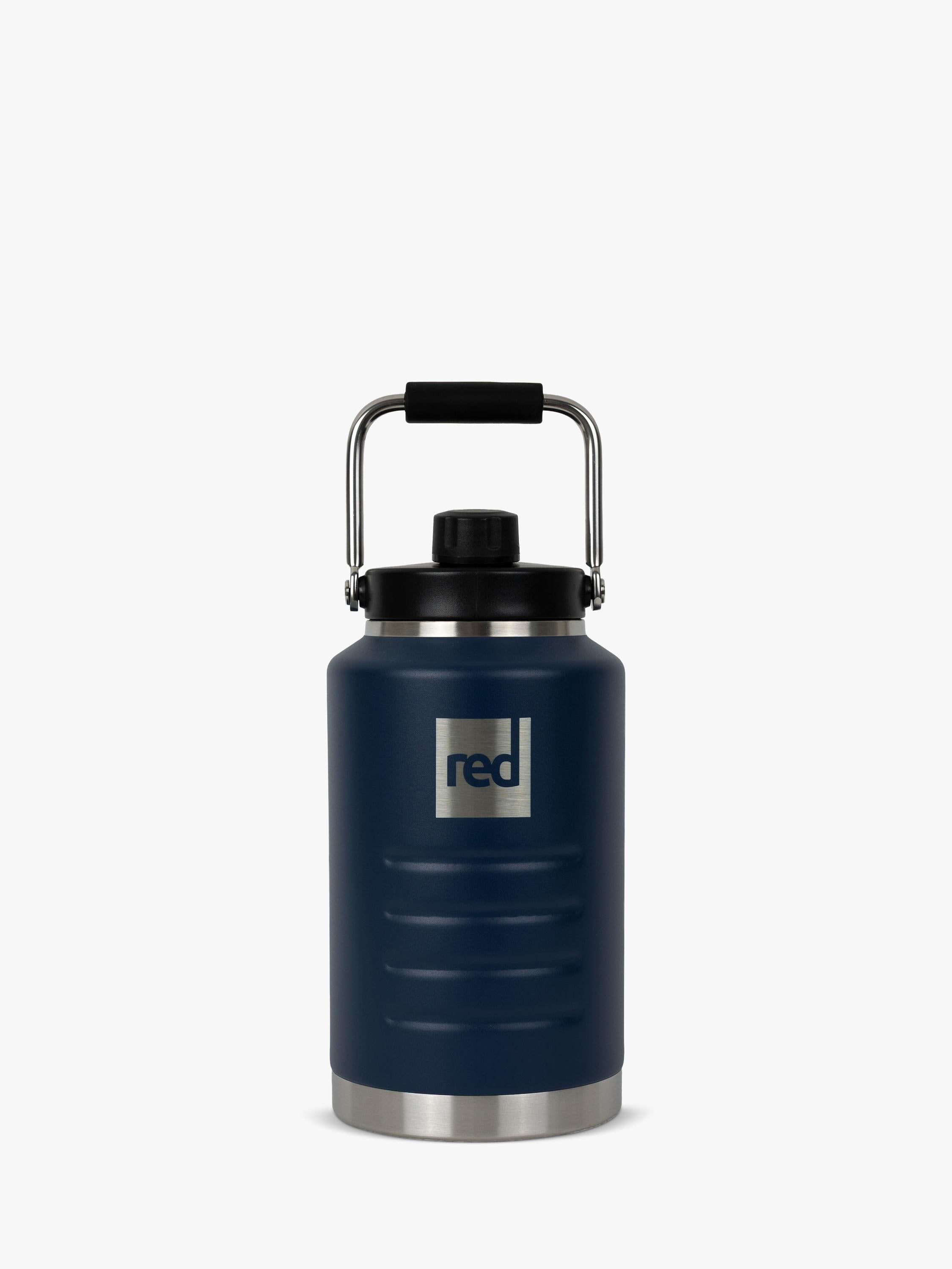 Red 2L insulated canteen bottle in blue, UK version