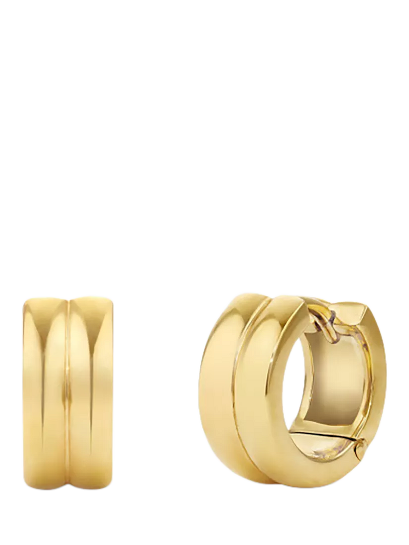Dinny Hall sterling silver huggie hoop earrings, imported from the UK